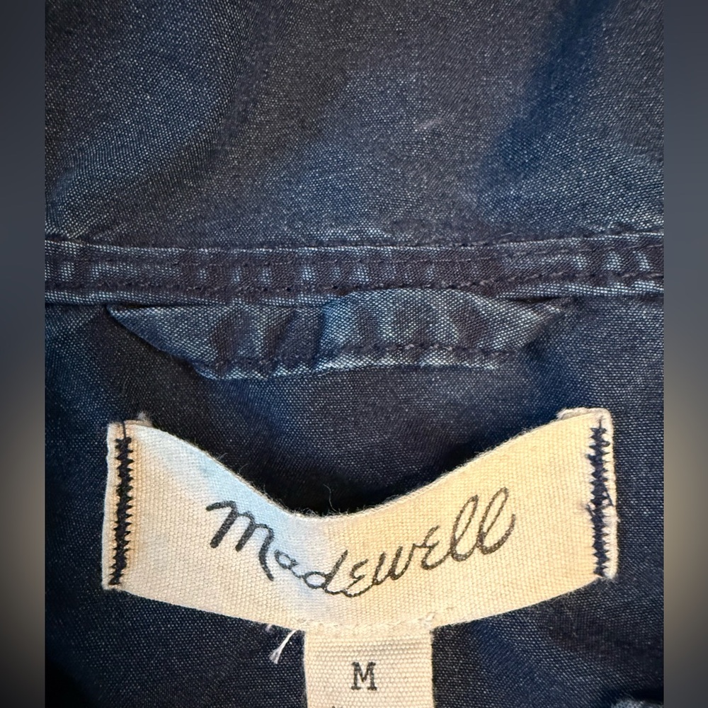 Madewell Navy Pullover Jacket size Medium - image 11
